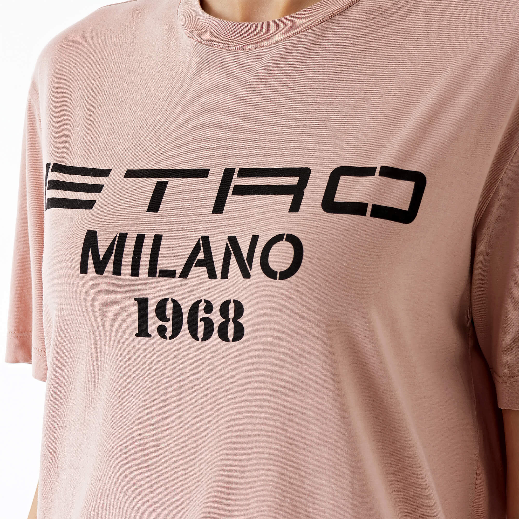 Etro-Nude Cotton with Milano 1968 Logo Printed TShirt